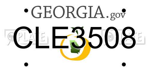 CLE3508 Georgia License Plate