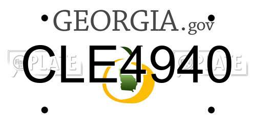CLE4940 Georgia License Plate