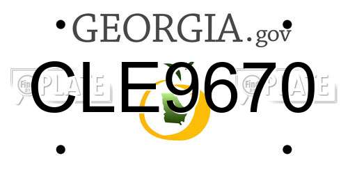 CLE9670 Georgia License Plate