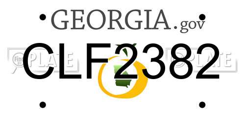 CLF2382 Georgia License Plate