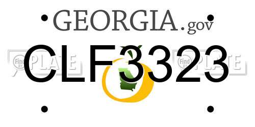 CLF3323 Georgia License Plate