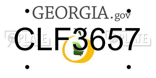 CLF3657 Georgia License Plate