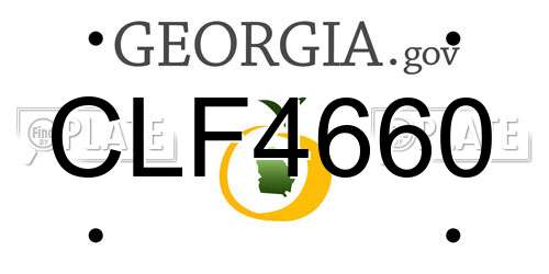 CLF4660 Georgia License Plate