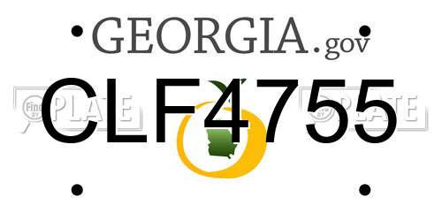 CLF4755 Georgia License Plate