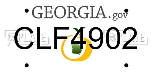 CLF4902 Georgia License Plate
