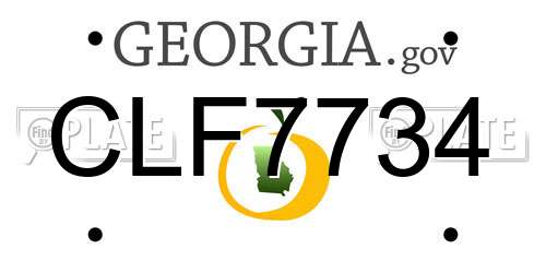 CLF7734 Georgia License Plate