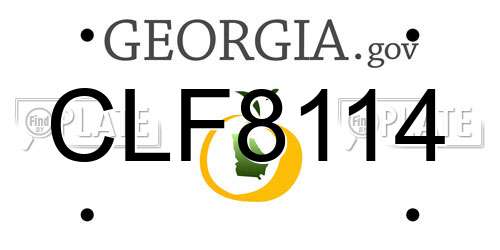 CLF8114 Georgia License Plate