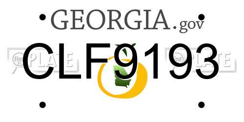CLF9193 Georgia License Plate