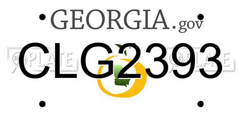 CLG2393 Georgia License Plate