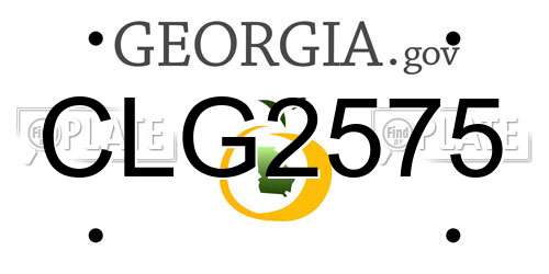 CLG2575 Georgia License Plate