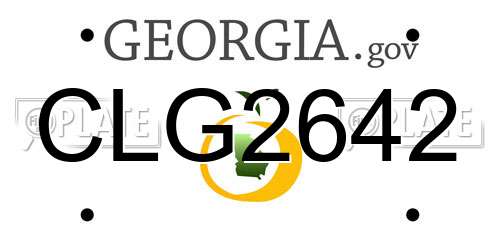 CLG2642 Georgia License Plate