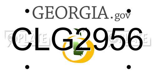 CLG2956 Georgia License Plate