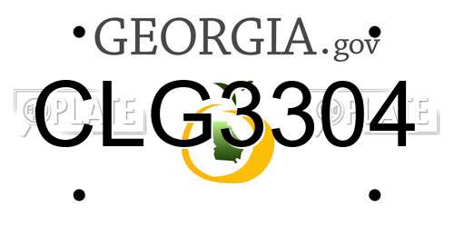 CLG3304 Georgia License Plate