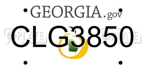 CLG3850 Georgia License Plate