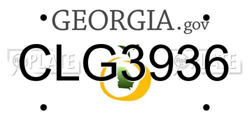 CLG3936 Georgia License Plate