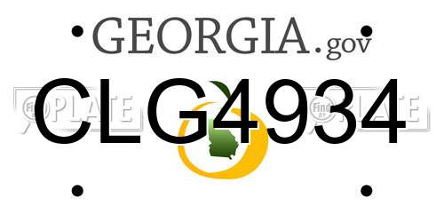CLG4934 Georgia License Plate