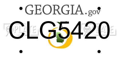 CLG5420 Georgia License Plate
