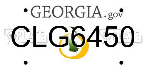 CLG6450 Georgia License Plate