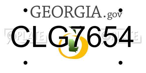 CLG7654 Georgia License Plate