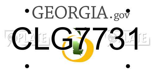 CLG7731 Georgia License Plate