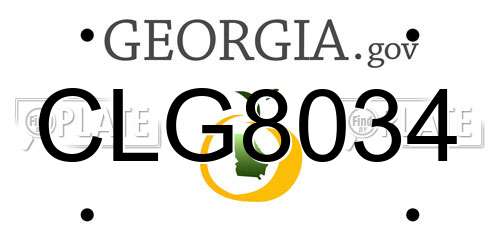CLG8034 Georgia License Plate