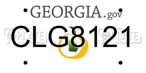 CLG8121 Georgia License Plate
