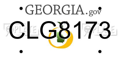 CLG8173 Georgia License Plate