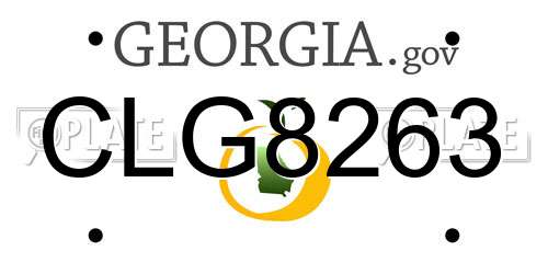 CLG8263 Georgia License Plate