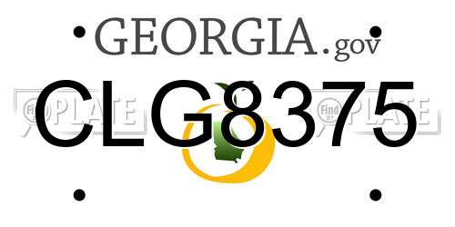 CLG8375 Georgia License Plate