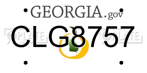 CLG8757 Georgia License Plate