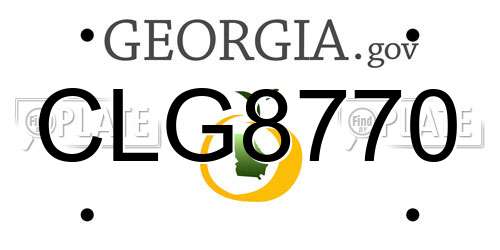 CLG8770 Georgia License Plate
