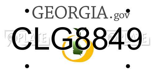 CLG8849 Georgia License Plate