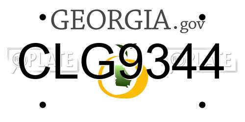CLG9344 Georgia License Plate
