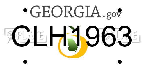 CLH1963 Georgia License Plate