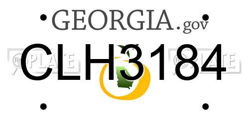 CLH3184 Georgia License Plate