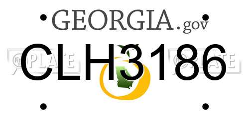 CLH3186 Georgia License Plate