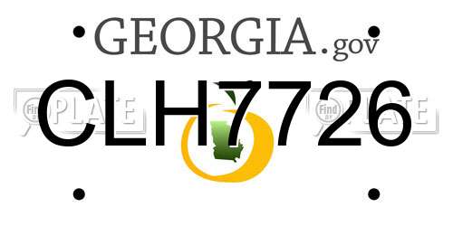 CLH7726 Georgia License Plate