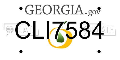 CLI7584 Georgia License Plate