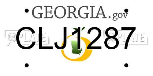CLJ1287 Georgia License Plate