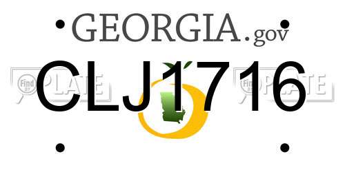 CLJ1716 Georgia License Plate