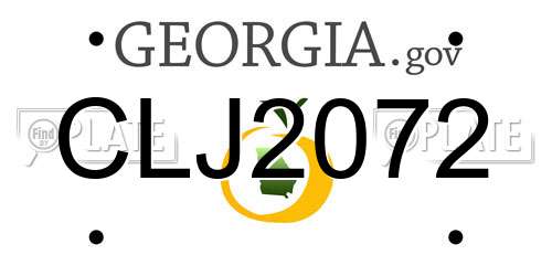 CLJ2072 Georgia License Plate