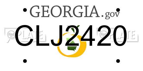 CLJ2420 Georgia License Plate