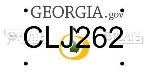 CLJ262 Georgia License Plate