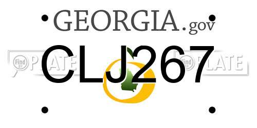 CLJ267 Georgia License Plate