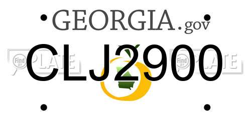CLJ2900 Georgia License Plate