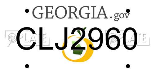 CLJ2960 Georgia License Plate