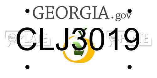 CLJ3019 Georgia License Plate