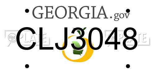 CLJ3048 Georgia License Plate