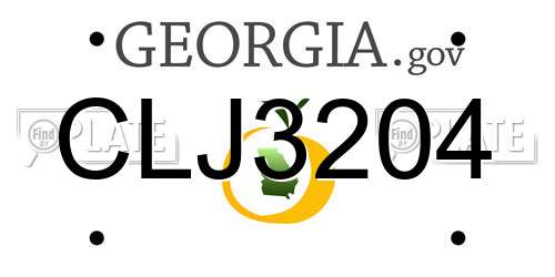 CLJ3204 Georgia License Plate