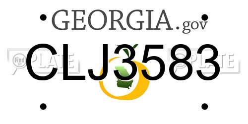 CLJ3583 Georgia License Plate